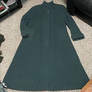 Vintage cashmere wool Green Women's ankle length winter coat